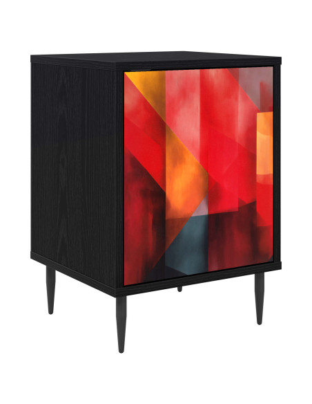 Armadio da Notte HEESCH Rovere Nero 36 x 33 x 51 cm