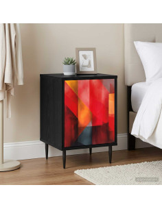 Armadio da Notte HEESCH 2 pz Rovere Nero 36 x 33 x 51 cm
