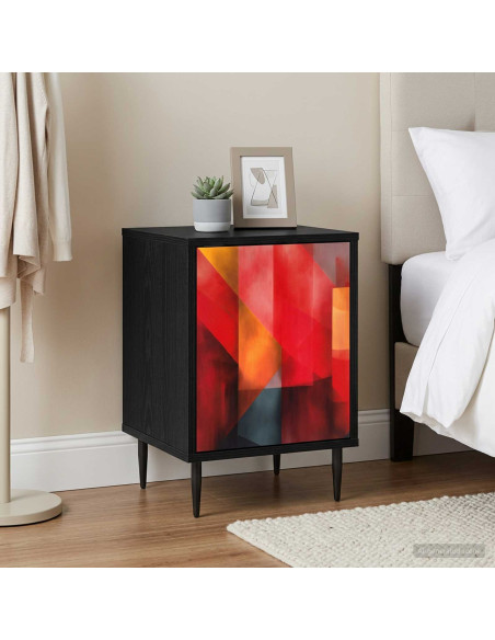 Armadio da Notte HEESCH 2 pz Rovere Nero 36 x 33 x 51 cm