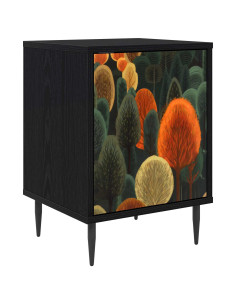Armadio da Notte ZAANDAM Rovere Nero 36 x 33 x 51 cm
