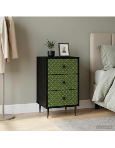 Armadio da Notte GELEEN Rovere Nero 36 x 33 x 61 cm