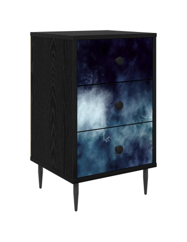 Armadio da Notte RAALTE Rovere Nero 36 x 33 x 61 cm