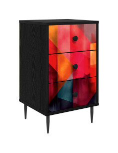 Armadio da Notte HEESCH Rovere Nero 36 x 33 x 61 cm
