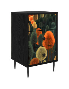 Armadio da Notte ZAANDAM Rovere Nero 36 x 33 x 61 cm