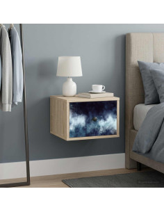 Mobiletto da comodino a parete RAALTE Rovere Sonoma