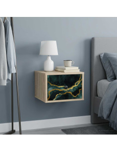 Mobiletto da comodino a parete WIJHE Rovere Sonoma