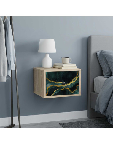 Mobiletto da comodino a parete WIJHE Rovere Sonoma