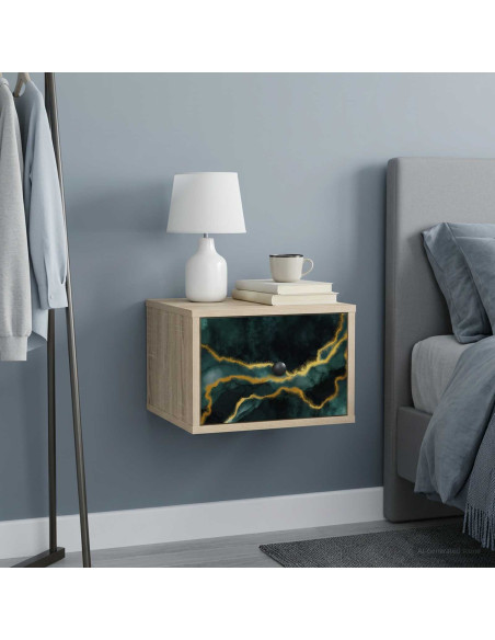 Mobiletto da comodino a parete WIJHE Rovere Sonoma