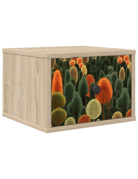 Mobiletto da comodino a parete ZAANDAM Rovere Sonoma