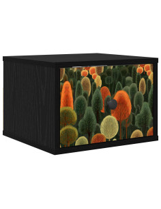 Mobiletto da comodino a parete ZAANDAM Rovere Nero