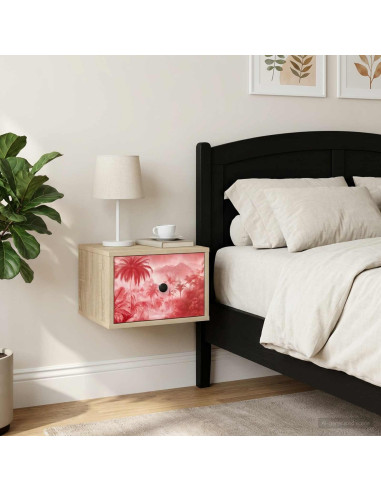 Mobiletto da comodino a parete AACHEN Rovere Sonoma