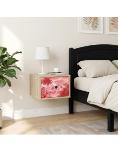 Mobiletto da comodino a parete AACHEN 2 pz Rovere Sonoma