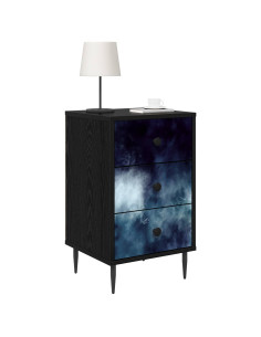 Armadio da Notte RAALTE Rovere Nero 36 x 33 x 61 cm 2