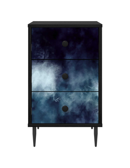 Armadio da Notte RAALTE Rovere Nero 36 x 33 x 61 cm
