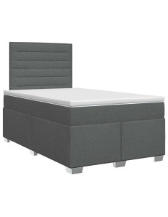 Letto box spring con materasso Grigio Scuro 120 x 200 cm