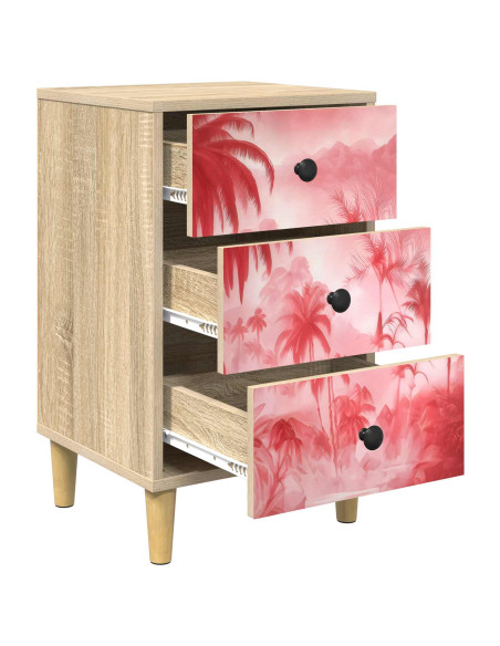 Armadio da Notte AACHEN 2 pz Rovere Sonoma 36 x 33 x 60 cm