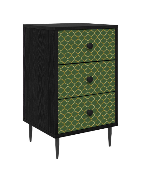 Armadio da Notte GELEEN Rovere Nero 36 x 33 x 61 cm