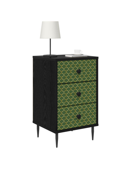 Armadio da Notte GELEEN Rovere Nero 36 x 33 x 61 cm