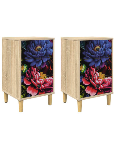 Armadio da Notte KIEL 2 pz Rovere Sonoma 36 x 33 x 60 cm