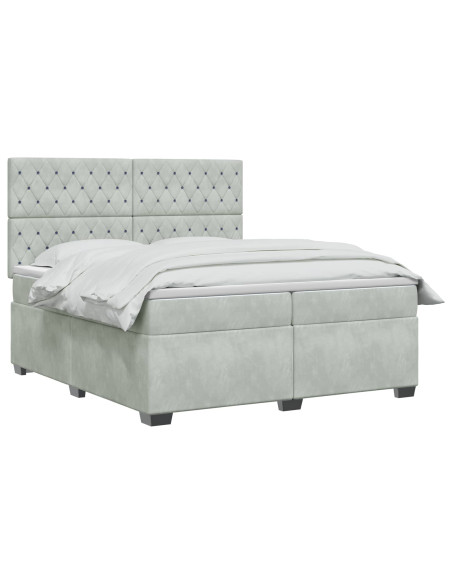 Letto box spring con materasso Grigio Chiaro 200 x 200 cm