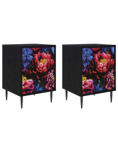 Armadio da Notte KIEL 2 pz Rovere Nero 36 x 33 x 51 cm 2