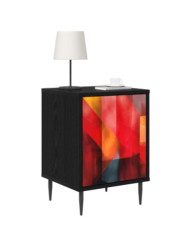 Armadio da Notte HEESCH 2 pz Rovere Nero 36 x 33 x 51 cm