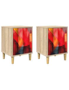 Armadio da Notte HEESCH 2 pz Rovere Sonoma 36 x 33 x 50 cm 2