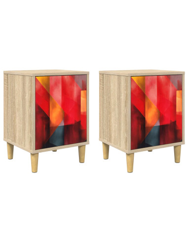 Armadio da Notte HEESCH 2 pz Rovere Sonoma 36 x 33 x 50 cm