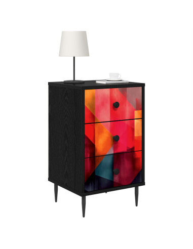 Armadio da Notte HEESCH Rovere Nero 36 x 33 x 61 cm