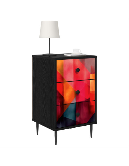 Armadio da Notte HEESCH Rovere Nero 36 x 33 x 61 cm