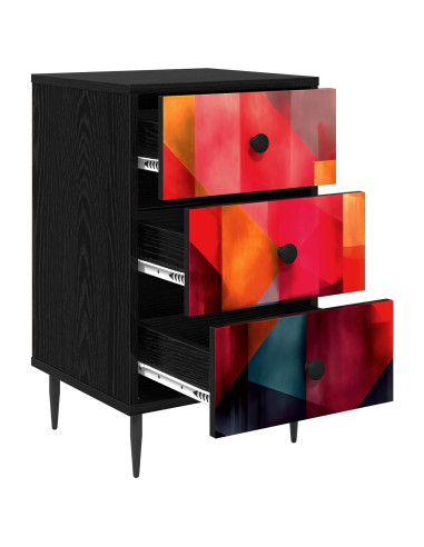 Armadio da Notte HEESCH Rovere Nero 36 x 33 x 61 cm
