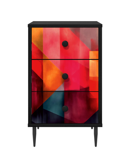 Armadio da Notte HEESCH Rovere Nero 36 x 33 x 61 cm