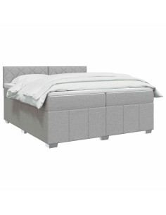 Letto box spring con materasso Grigio Chiaro 200 x 200 cm 2