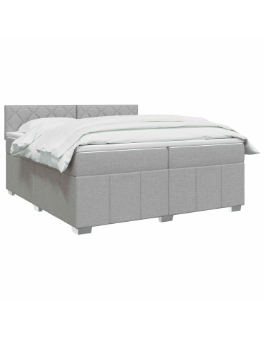 Letto box spring con materasso Grigio Chiaro 200 x 200 cm