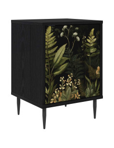 Armadio da Notte RHENEN Rovere Nero 36 x 33 x 51 cm 2