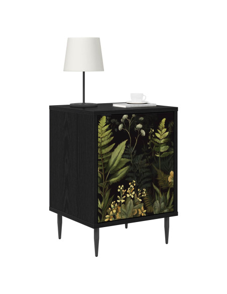 Armadio da Notte RHENEN Rovere Nero 36 x 33 x 51 cm