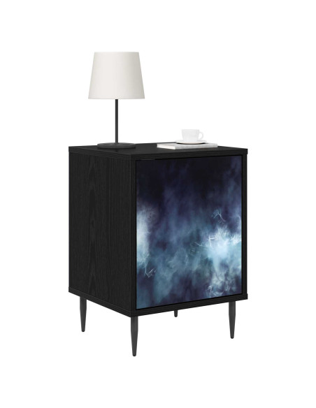 Armadio da Notte RAALTE 2 pz Rovere Nero 36 x 33 x 51 cm