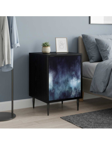 Armadio da Notte RAALTE 2 pz Rovere Nero 36 x 33 x 51 cm