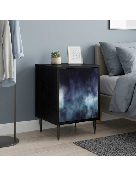 Armadio da Notte RAALTE 2 pz Rovere Nero 36 x 33 x 51 cm
