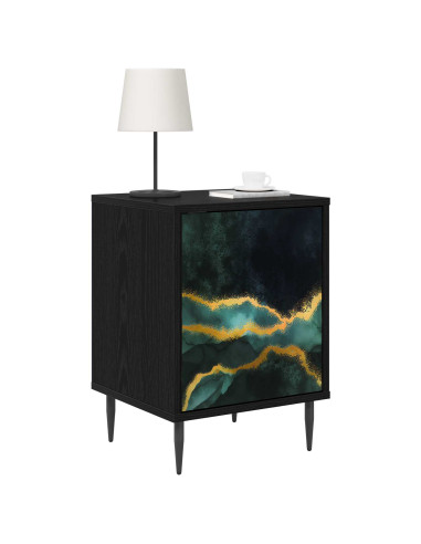 Armadio da Notte WIJHE 2 pz Rovere Nero 36 x 33 x 51 cm