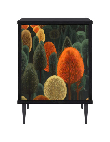 Armadio da Notte ZAANDAM Rovere Nero 36 x 33 x 51 cm