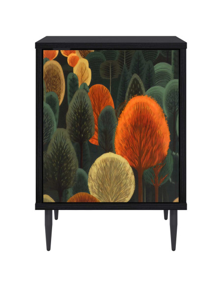 Armadio da Notte ZAANDAM Rovere Nero 36 x 33 x 51 cm