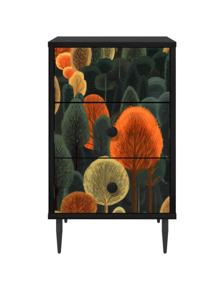 Armadio da Notte ZAANDAM Rovere Nero 36 x 33 x 61 cm