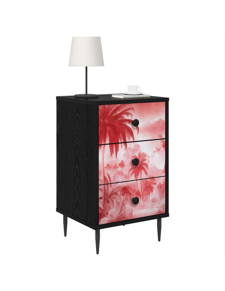 Armadio da Notte AACHEN Rovere Nero 36 x 33 x 61 cm