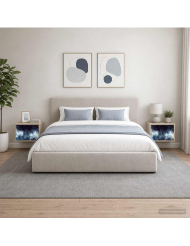 Mobiletto da comodino a parete RAALTE 2 pz Rovere Sonoma
