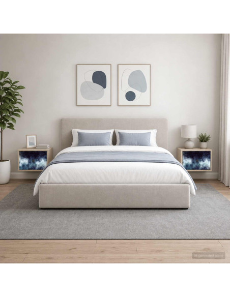 Mobiletto da comodino a parete RAALTE 2 pz Rovere Sonoma
