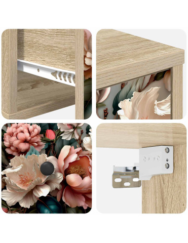 Mobiletto da comodino a parete BORNE Rovere Sonoma