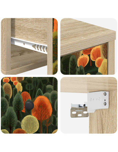Mobiletto da comodino a parete ZAANDAM Rovere Sonoma