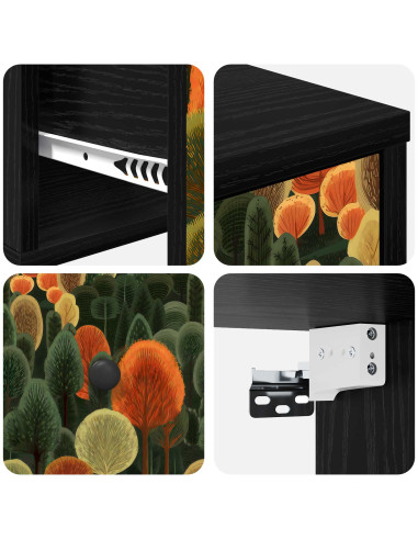 Mobiletto da comodino a parete ZAANDAM Rovere Nero