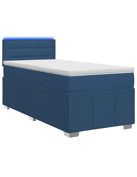 Letto box spring con materasso Blu 100 x 200 cm Tessuto